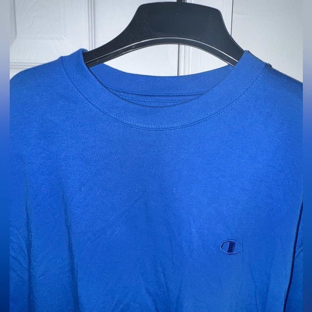 Champion Men's Large Blue Cotton T-Shirt Pre-Owned Excellent Condition - Picture 5 of 9